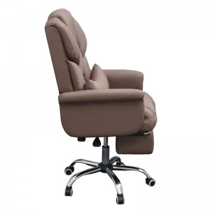 Cadeira de oficina executiva de xestor marrón con respaldo alto
