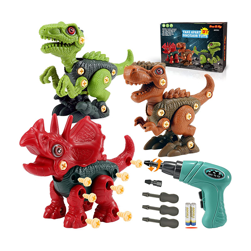 Set de joacă pentru construirea dinozaurilor cu mașină de găurit electric pentru copii