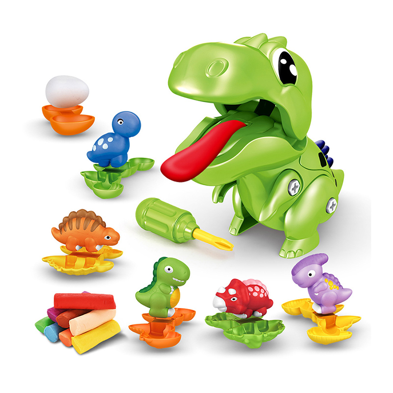 Set de aluat de joacă pentru copii cu model de jucărie de dinozaur de asamblare