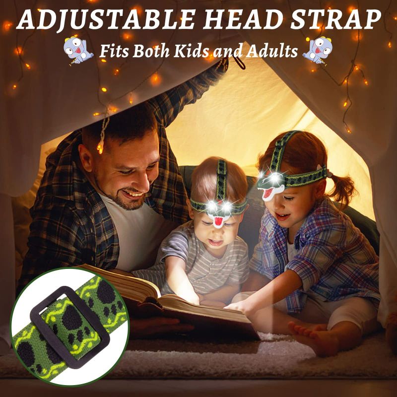 Dinosaur Headlamp T-Rex LED Headlamps foar Kids zaklampen Camping Gear
