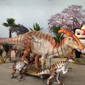 Whakaaturanga Dino Park Taputapu Animatronic Dinosaur Parasaurolophus