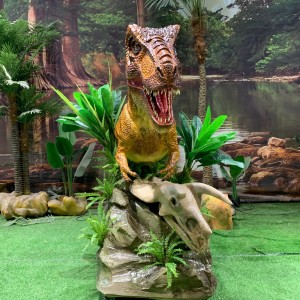 Tête de T-Rex de dinosaure à haute simulation réaliste de parc Dino extérieur (AD-71)