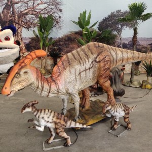 Dino Park Ekipaĵo-Ekspozicio Animatrona Dinosaŭro Parasaurolophus (AD-67)