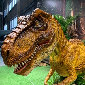 សួន Dino នៅខាងក្រៅសួនសត្វដាយណូស័រដ៏ពិតប្រាកដខ្ពស់ក្លែងធ្វើក្បាល T-Rex (AD-71)