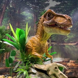 Luar Dino Park Realistis Simulasi Tinggi Dinosaurus T-Rex Kepala (AD-71)