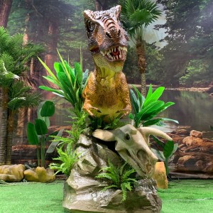 Outdoor-Dino-Park, realistischer hochsimulierter Dinosaurier-T-Rex-Kopf (AD-71)