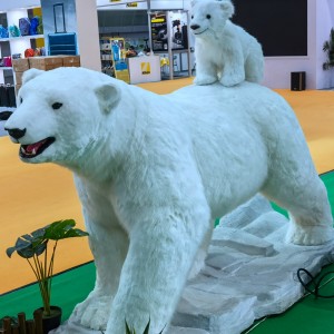 Dekorácia zábavného parku Vysoko kvalitný animatronický model ľadového medveďa