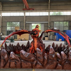 Performance tinggi Animatronic Simulated Naga ngaropéa Modél hiasan pikeun Taman Hiburan