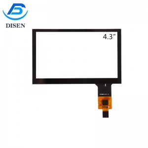 TFT LCD မျက်နှာပြင်အတွက် 4.3 လက်မ CTP Capacitive Touch Screen Panel