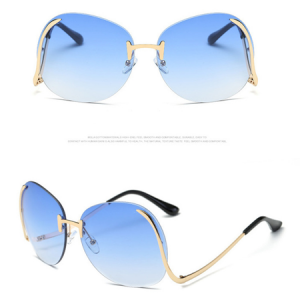 Factory Cheap Hot China 2022 New Fashion Rimless Ocean Lens Bent Legs Sunglasses