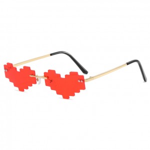 China Heart Shape Mosaic Sunglasses for Women Funny Party Cute Prom Glasses