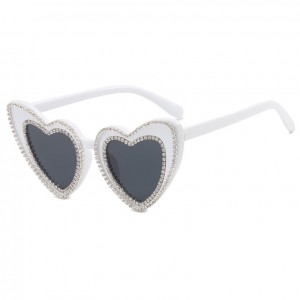 Gafas de sol con diamantes de imitación en forma de corazón para decoración de diamantes