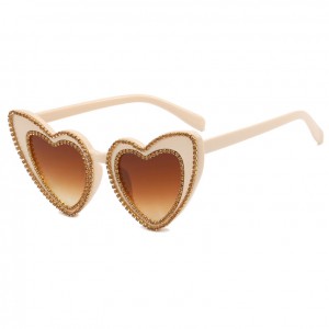 Heart Shape Rhinestone Sunglasses foar froulju Diamond Decoration