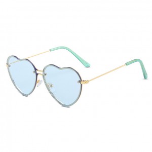 Модные металлические солнцезащитные очки в форме сердца Симпатичные женские солнцезащитные очки