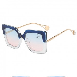 Oversize fjouwerkante anty blau ljocht bril frame foar froulju