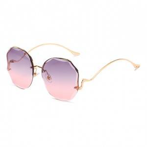 Unisex Luxury Fashion Square Rimless Sunglasses