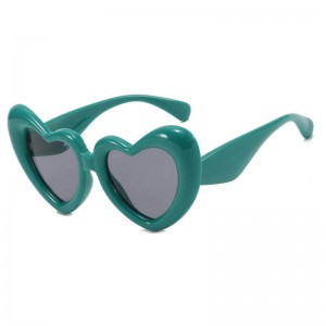 Super Lowest Price Inflatable Thick Heart Frame Futuristic Sunglasses