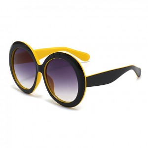 Cermin Mata Hitam Bulat Bersaiz Besar untuk Wanita Lelaki Hijau Hitam UV400 Oculos