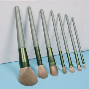 Factory Price Shower Brush - Dongshen private label 7pcs makeup brush wholesale vegan hair green wooden handle makeup brush set – Dongmei