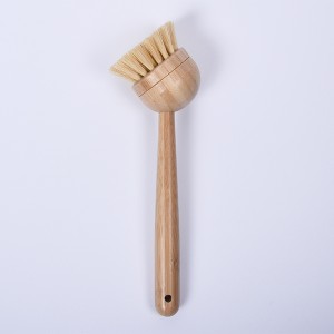 Dish Brush with Long Bamboo Handle Sisal-Made in China for Dish Plates and bowls