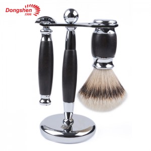 OEM/ODM Manufacturer Mens Soap Private Label - Dongshen Classic Design Black Men’s Shaving Brush Set Silvertip Shaving Brush Safety Razor – Dongmei