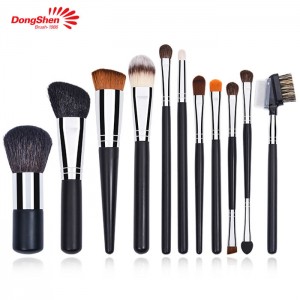 8 Year Exporter Makeup Brush Set Professional Makeup Brushes - Inventory fast shipping black 11pcs goat hair pony hair makeup brush set – Dongmei