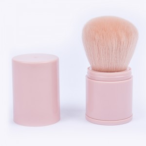 Dongshen retractable Kabuki makeup brush wholesale custom size logo vegan synthetic hair cosmetic brush makeup tool