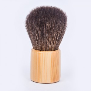 Dongshen Kabuki brush private label luxury natural goat hair wooden handle powder blush beauty makeup brush kit