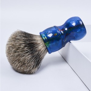 Dongshen shaving brush best badger hair blue resin handle private label custom size men’s shaving brush