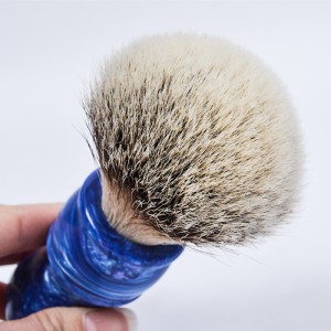 Dongshen wholesale custom private label top quality soft silvertip badger hair resin handle men’s facial shaving brush