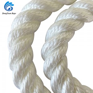 Природна боја Бела 3/4 прамени извртени 6-40мм полиестер/најлон јаже за употреба на прицврстување