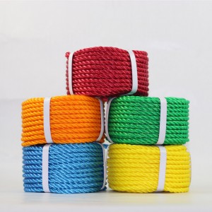 Ražotāji nodrošina 3/4/8 šķipsnas PE iepakojuma virvi, kas ir pīta ar virvi