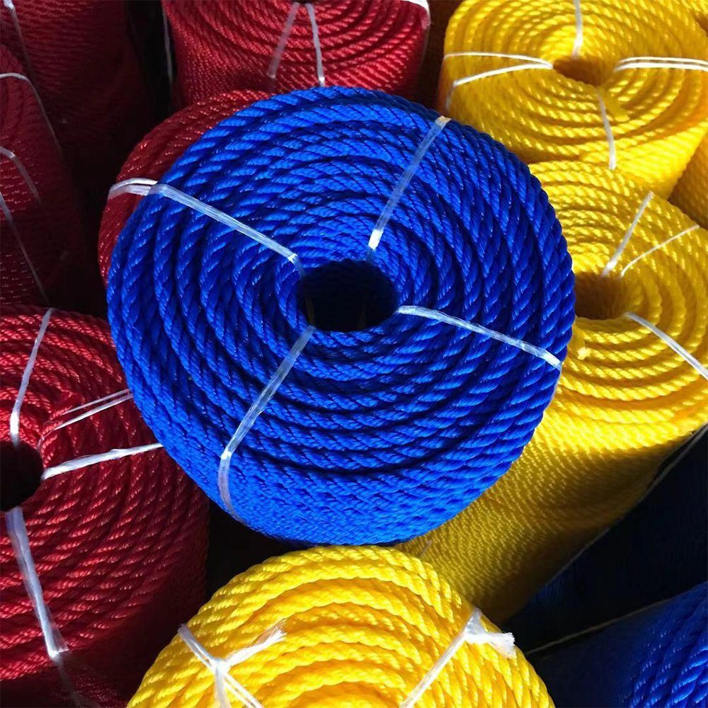 Полипропиленово въже с висока якост на скъсване със син цвят Представено изображение
