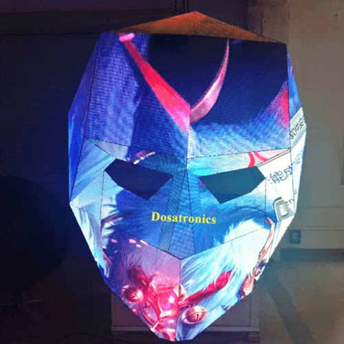 Içerki LED displeýi izedöriteleşdirilen ýüz makiýa LED LED maska ​​ýokary kesgitli wideo