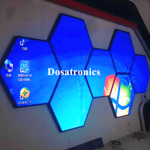 इनडोर एलईडी डिस्प्ले हेक्सागोन आकार अनुकूलित विशेष आकार एलईडी स्क्रीन फीचर्ड छवि