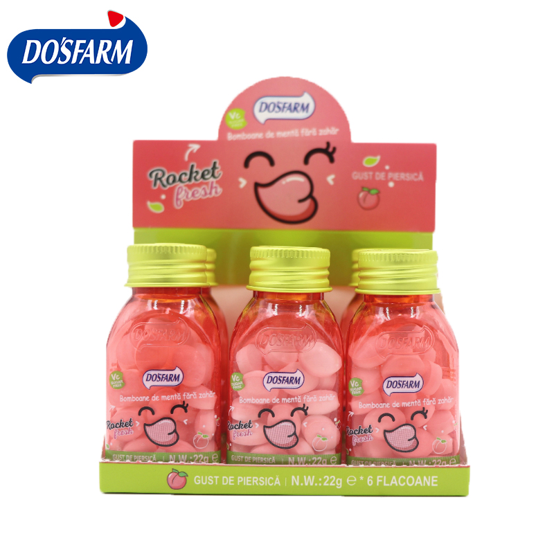22g Vitamin C Sugar Fa'idodin Kyauta na Mints Peach Musamman Flavor OEM ODM Mints Manufacturer hotuna daki-daki.