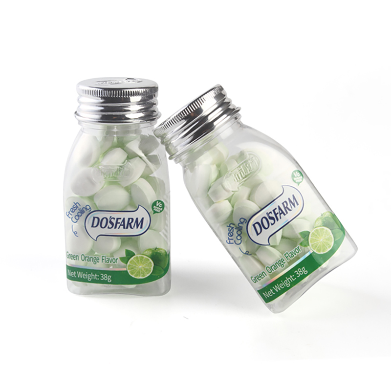 Triangular bottle design Vitamin C mint candy wholesale Green Orange Flavors Featured Image