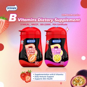DOSFARM Skræddersyet Oem Supplement Kosttilskud Vitamin B Passionsfrugt smags- og jordbærsmagsmaskine