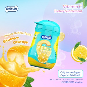 Suplemente dietike DOSFARM Private Label Vitamina C me shije të ëmbël portokalli 32 g për shitës me shumicë