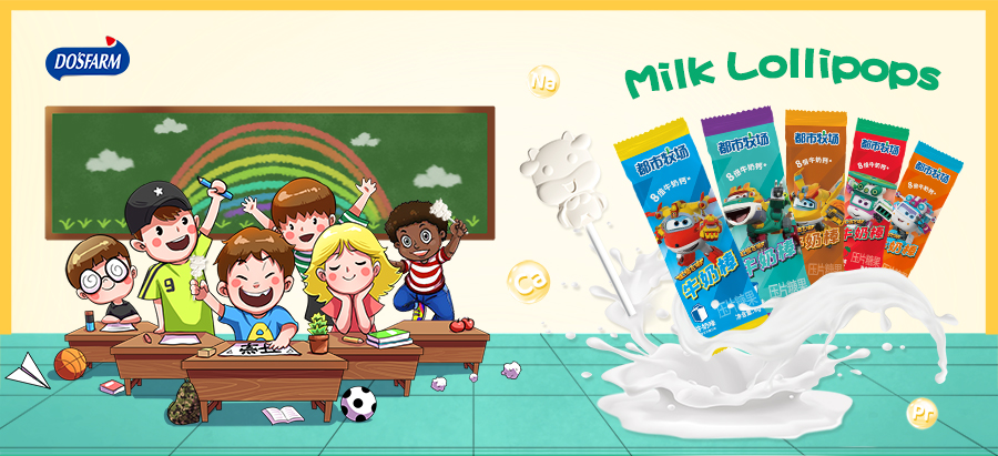 Dopo la scuola spuntini per bambini, sono consigliati lecca-lecca al latte nutrienti e sani