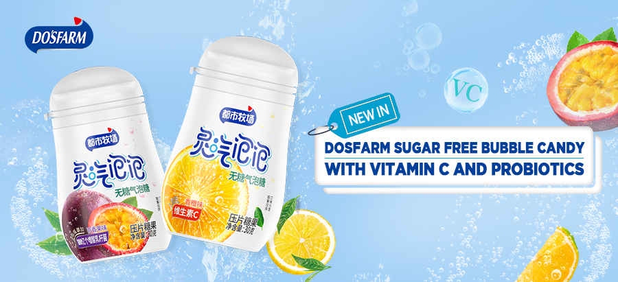 New In: DOSFARM Sugar Free Bubble Candy with Vitamin C and Probiotics