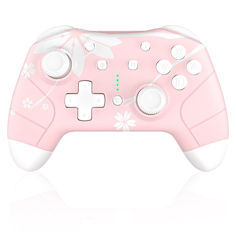 Wireless Controller for Nintendo Switch/Lite, Mytrix Wireless Pro Controllers with Wake-Up, Headphone Jack, Auto-Fire Turbo, Motion Control, Adjustable Vibration, and etc, Sakura Cherry Blossoms Pink Featured Image
