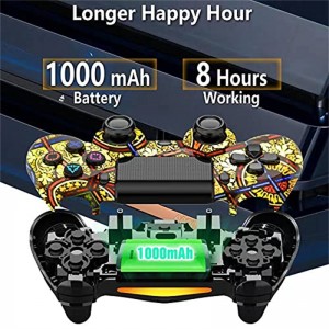Wireless Controller for PS4, Replacement for PS4 Controller with Built-in 1000mAh Rechargeable Battery(Golden)