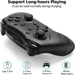Switch Controller Replacement for Nintendo Switch Pro Controller,Wireless Switch Controller Support Rechargeable Gmaepad/Turbo/Screenshot/Gyro Axis – Black