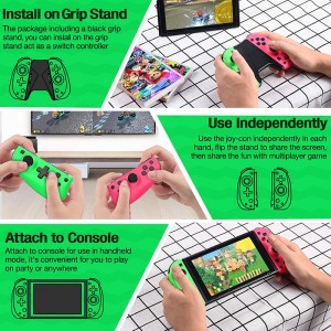 Switch Controller for Nintendo Joycon Controller with Macro,Motion Control, Alternative for Switch Joycon Control, Replace for Joycon Switch(Green&Pink)