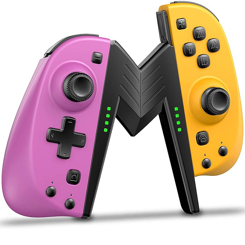 Joypad Controller Compatible with Switch, Joycon Wireless Controllers with Programmable Macro/Wake Up/6-Axis Gyro/Motion Control&Dual Vibration for Nintendo Switch/Lite/OLED(Purple and Yellow) Featured Image