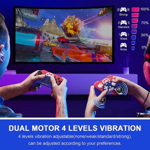 Switch Controller – Wireless Switch Pro Controller for Nintendo Switch/Switch Lite with 3 Levels Turbo Function, 4 Levels Adjustable Vibration, Six-Axis Motion Control, One-Key Wake up and Mapping Key