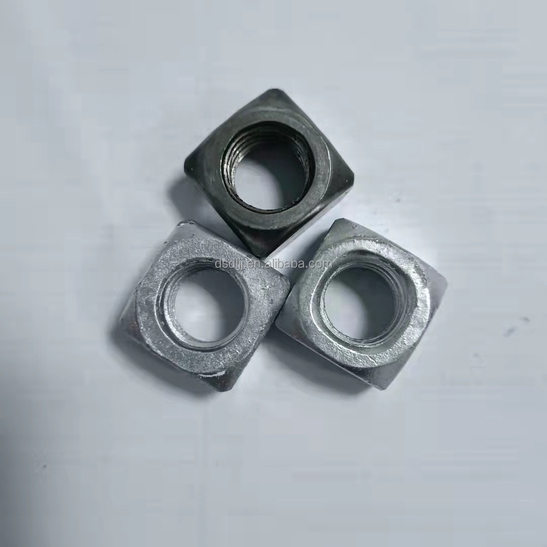 HDG  square  nut  High quality hot dip galvanized  nut for  square machine bolt and nut m10 m12 HDG