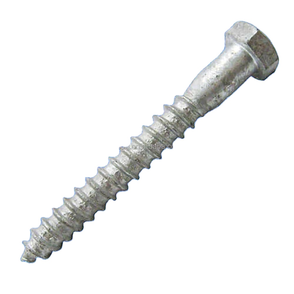 Hot dip galvanized steel hex head DIN571 wood screw bolt self tapping screw
