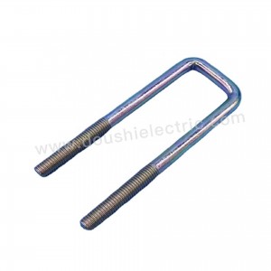 carbon steel square U bolt galvanized custom size fastener yellow zinc Pipe clamp